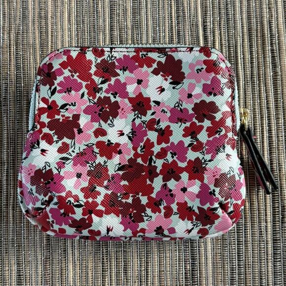 NANETTE LEPORE | Keychain Pouch Pink Maroon Flowers Mint Background - Picture 4 of 7